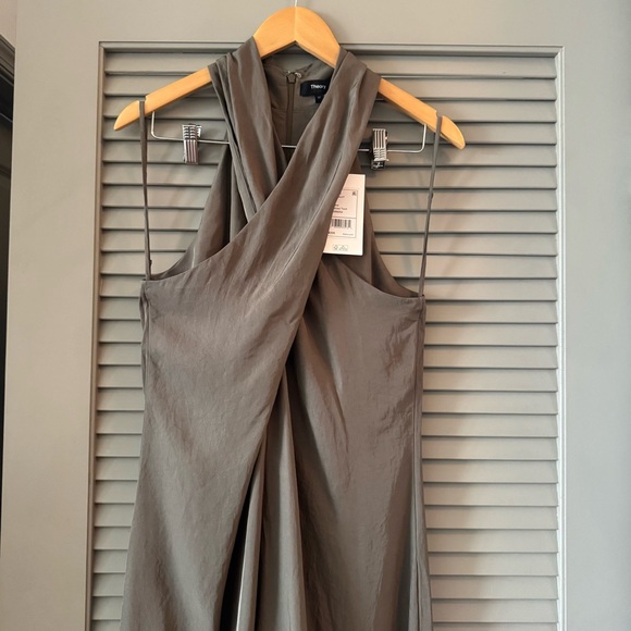 Theory | Halter Jumpsuit in Willow Army Green Brand New with Tags ~ US 12 - Picture 14 of 14